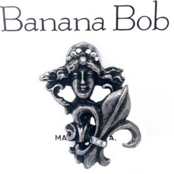 Banana Bob French Lady with Flur de Lis Pin New - Picture 1 of 3